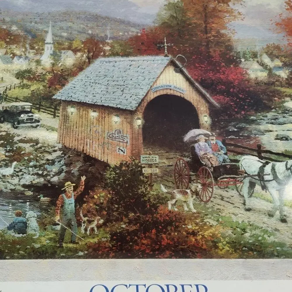 Thomas Kinkade Cottages & Country Places Paintings Calendar 1994 Frameable Art